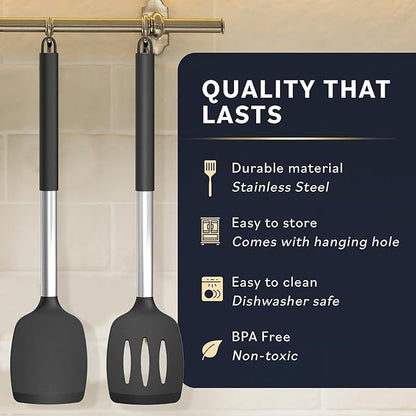 Home Hero Silicone Spatula Set - Black - LaureenChung